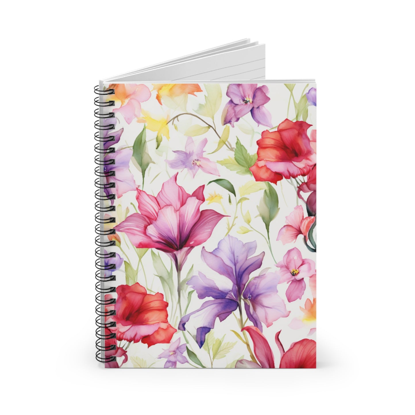 Sunny Flower Fields: Summer Floral Spiral Notebook