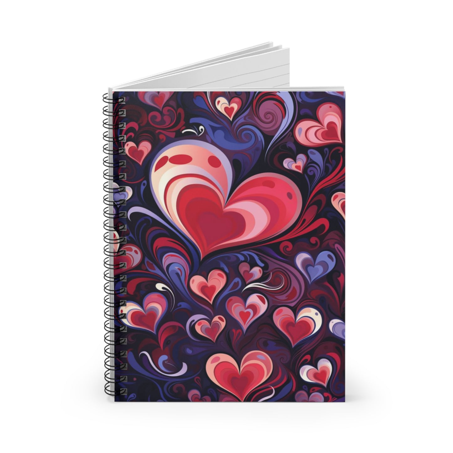 Contemporary Hearts: Abstract Heart Shape Spiral Journal