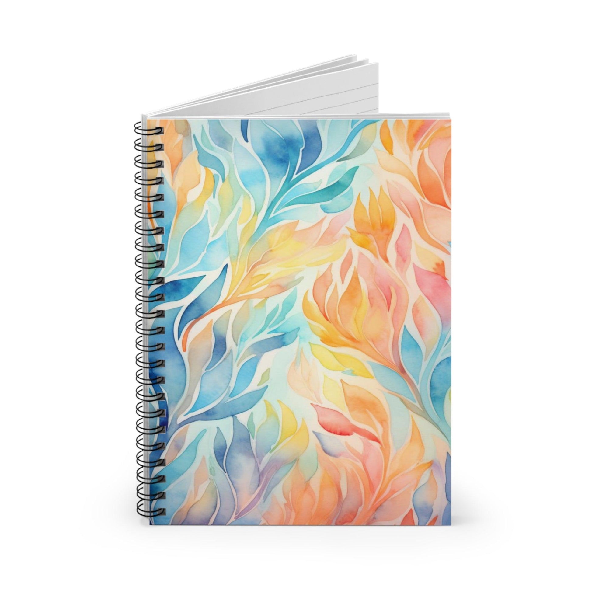 Ruled Line Floral Spiral Notebook for Artistic Inspiration - Texts and Threads