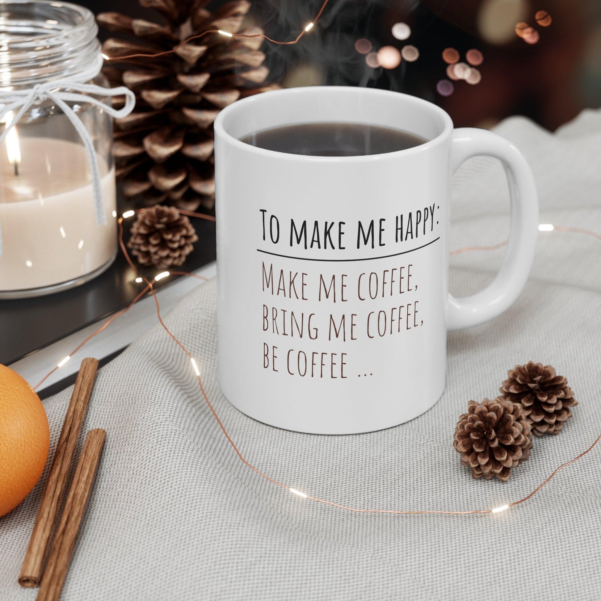 Coffee Happiness Recipe: Make, Bring, Be Coffee Mug - Texts and Threads