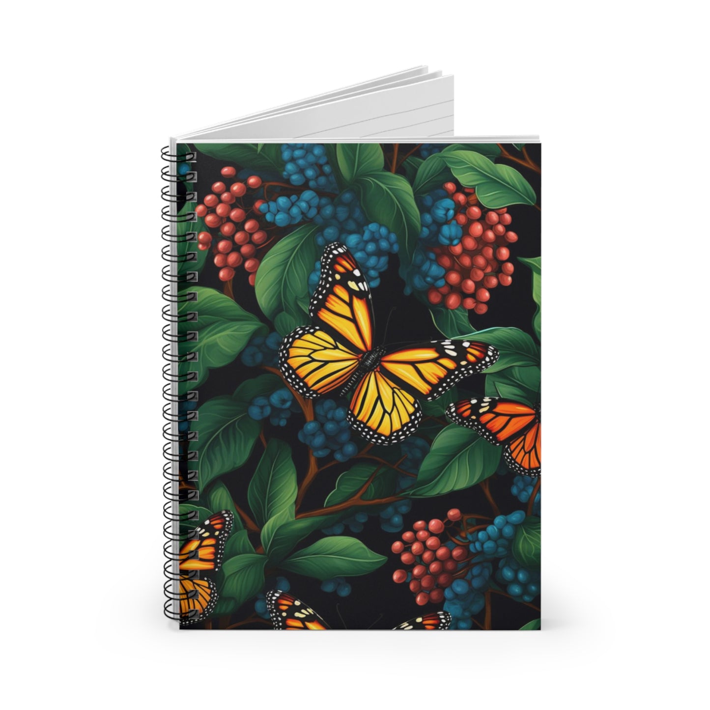 Nature's Flight: Butterfly-Themed Spiral Notebook