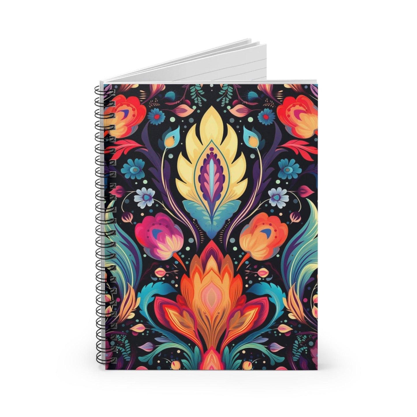 Ruled Line Bohemian Spiral Notebook for Everyday Inspiration - Texts and Threads