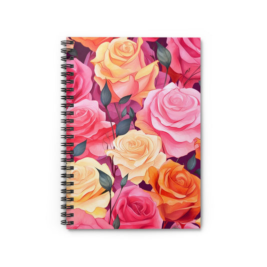 Rose Enchantment: Beautiful Floral Spiral Notebook