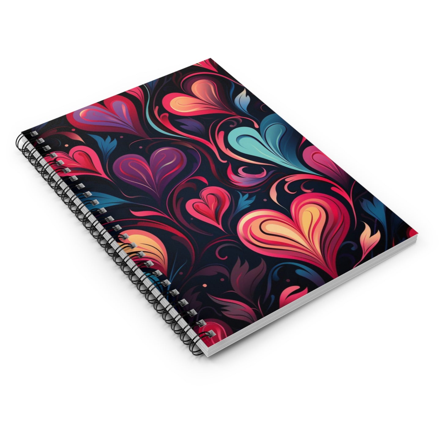 Heartful Abstractions: Artistic Heart Shape Spiral Journal