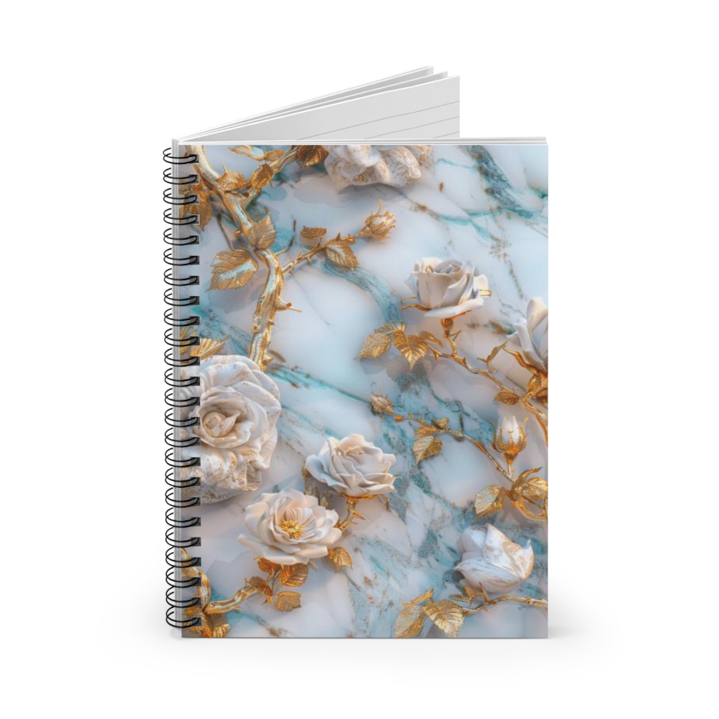 Shimmering Petals: Stylish Gold Floral Design Journal