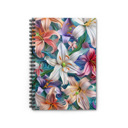 Vibrant Summer Petals: Abstract Floral Spiral Notebook