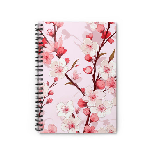 Ruled Line Beautiful Cherry Blossoms Notebook for Peaceful Writing - Texts and Threads