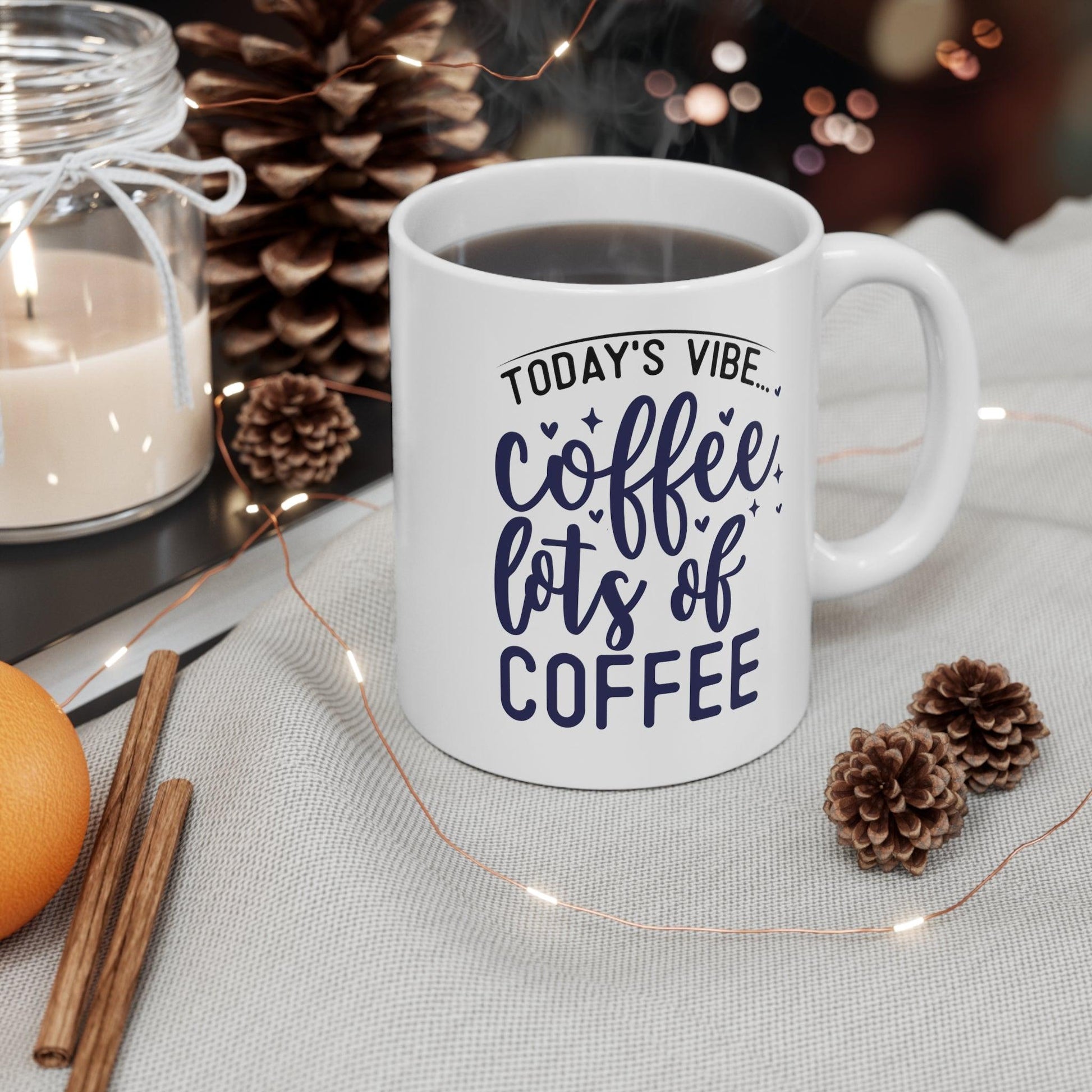 Never Too Much: 'Coffee, Lots of Coffee' Humor Mug - Texts and Threads