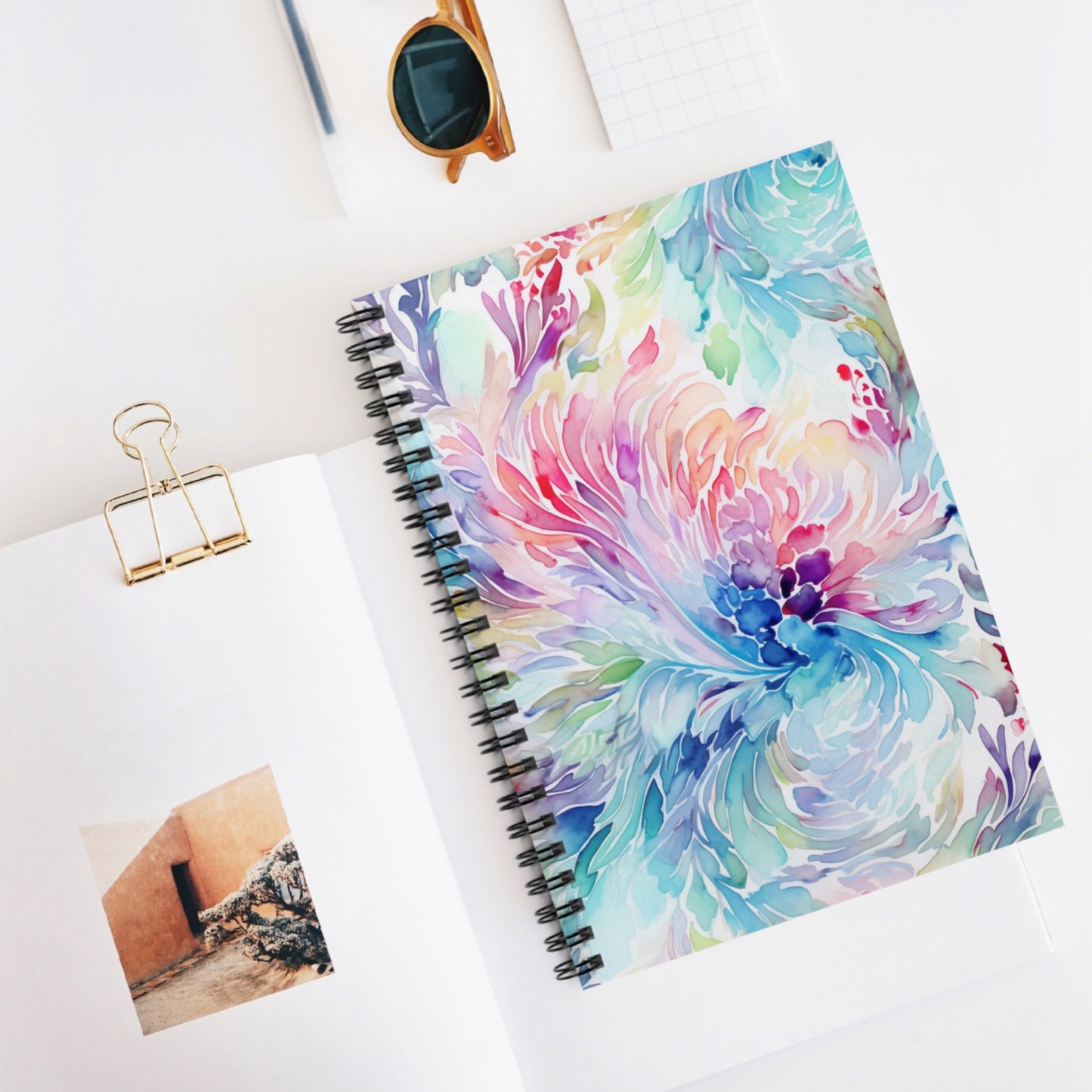 Colorful Canvas: Watercolor Design Spiral Notebook