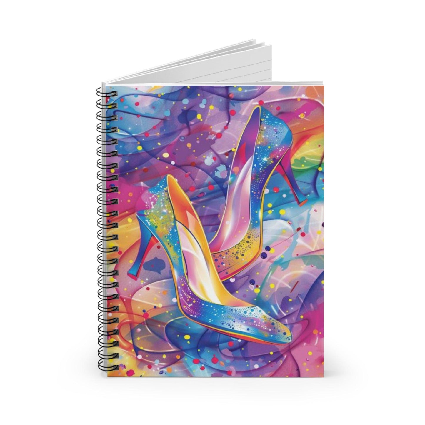 Ruled Line Artistic Watercolor High Heel Journal for Creative Writers - Texts and Threads