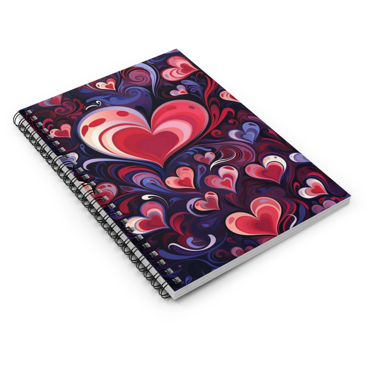 Contemporary Hearts: Abstract Heart Shape Spiral Journal