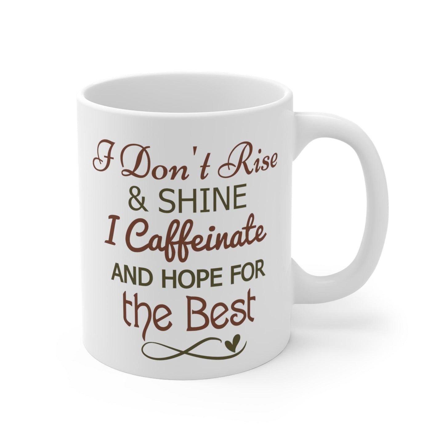 Brewed Optimism: Humorous Coffee Lover's Mug - Texts and Threads