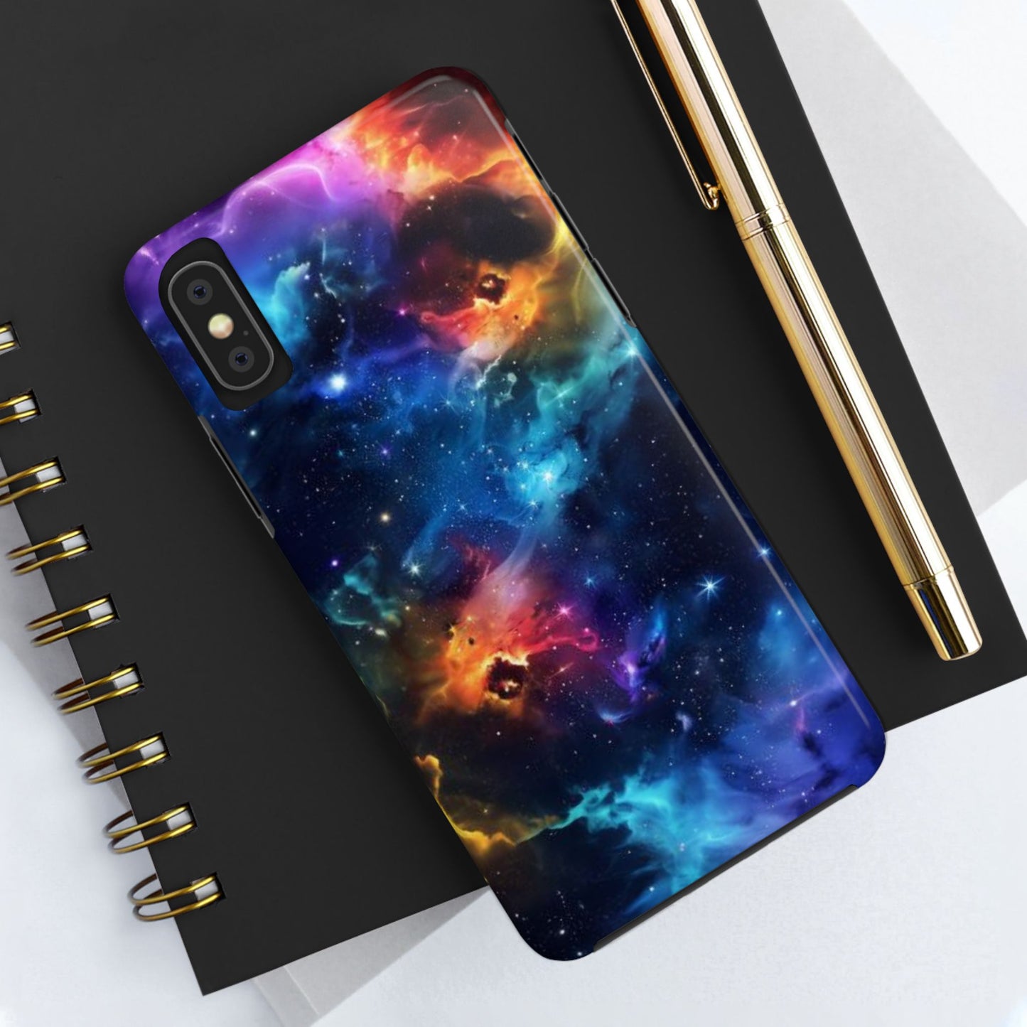 Watercolor Marble Galaxy & Stars Impact-Resistant Phone Case