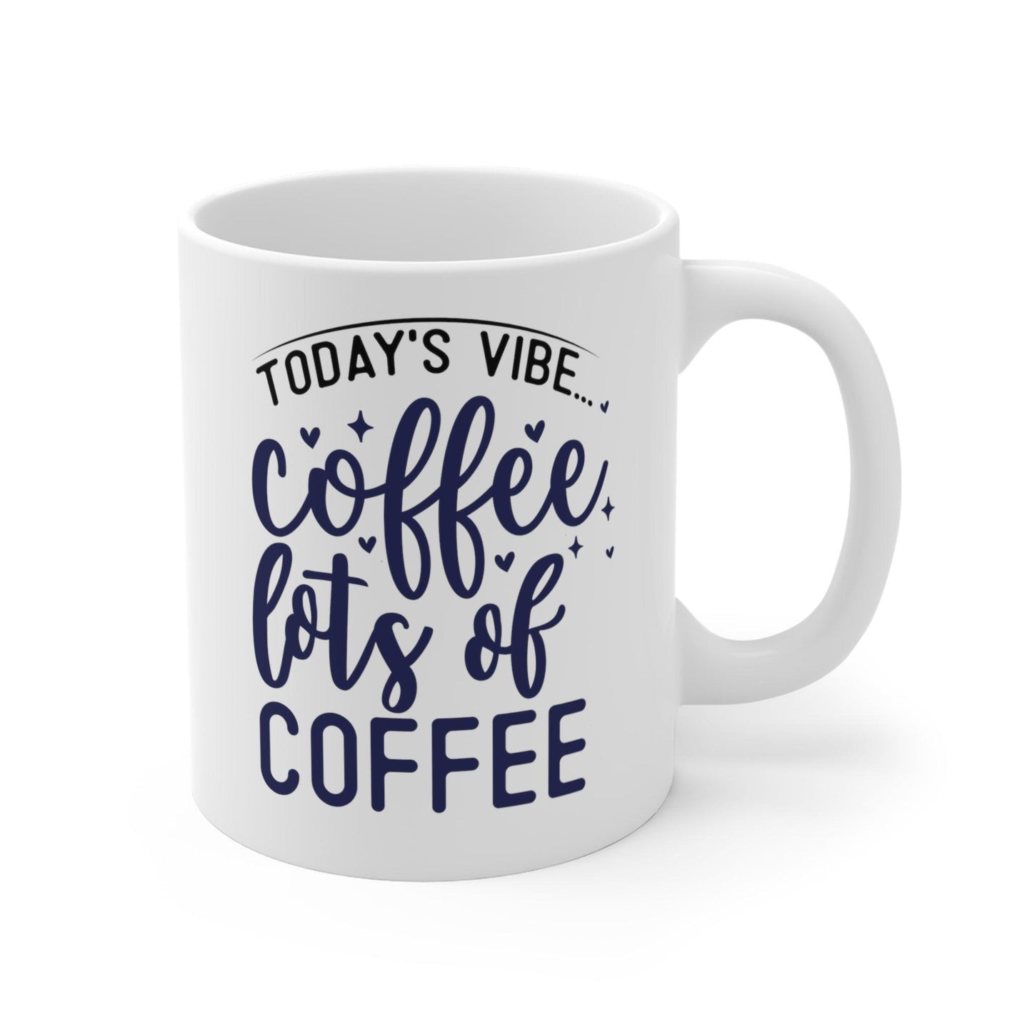 Never Too Much: 'Coffee, Lots of Coffee' Humor Mug - Texts and Threads