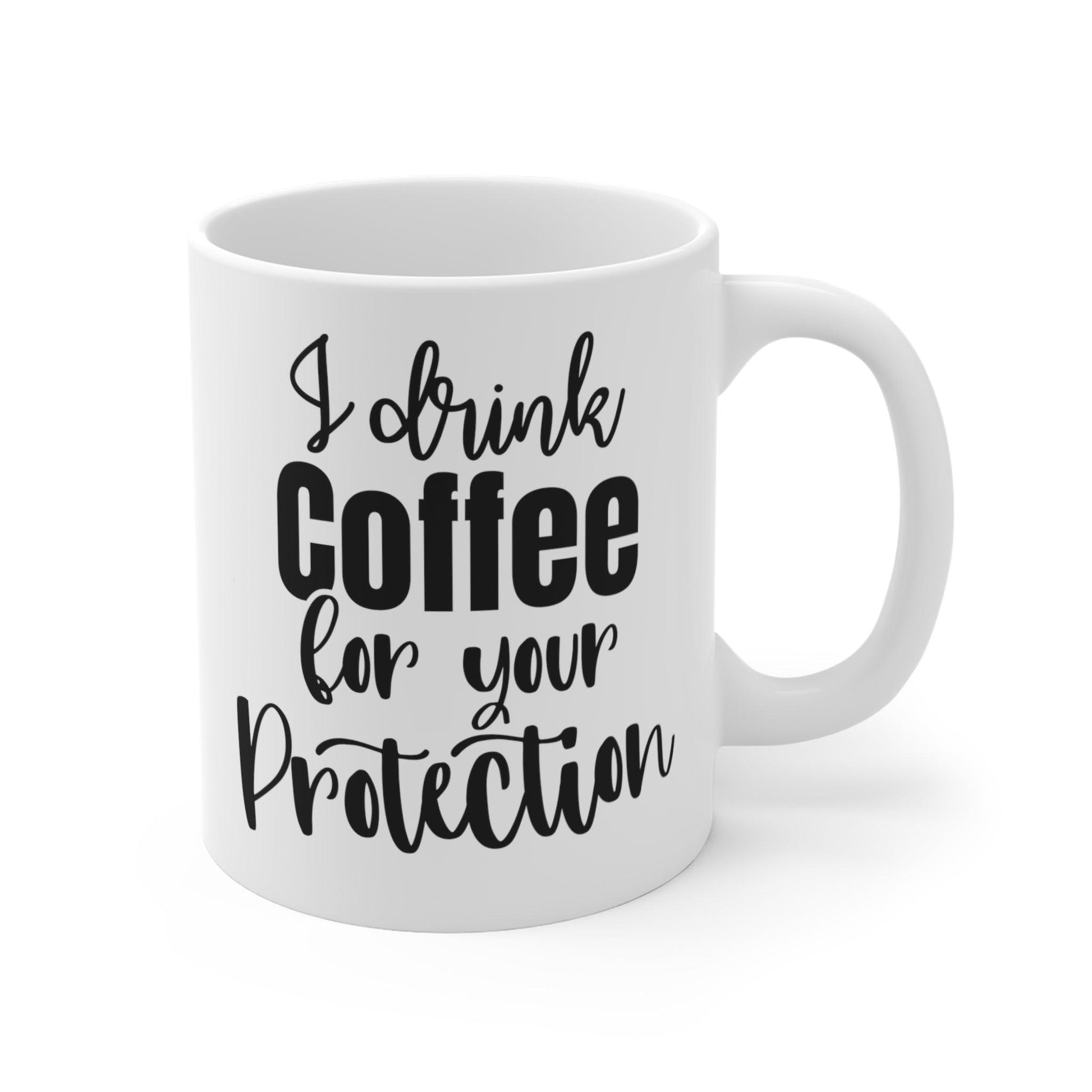 Savior Sips: Protective Coffee Humor Mug - Texts and Threads