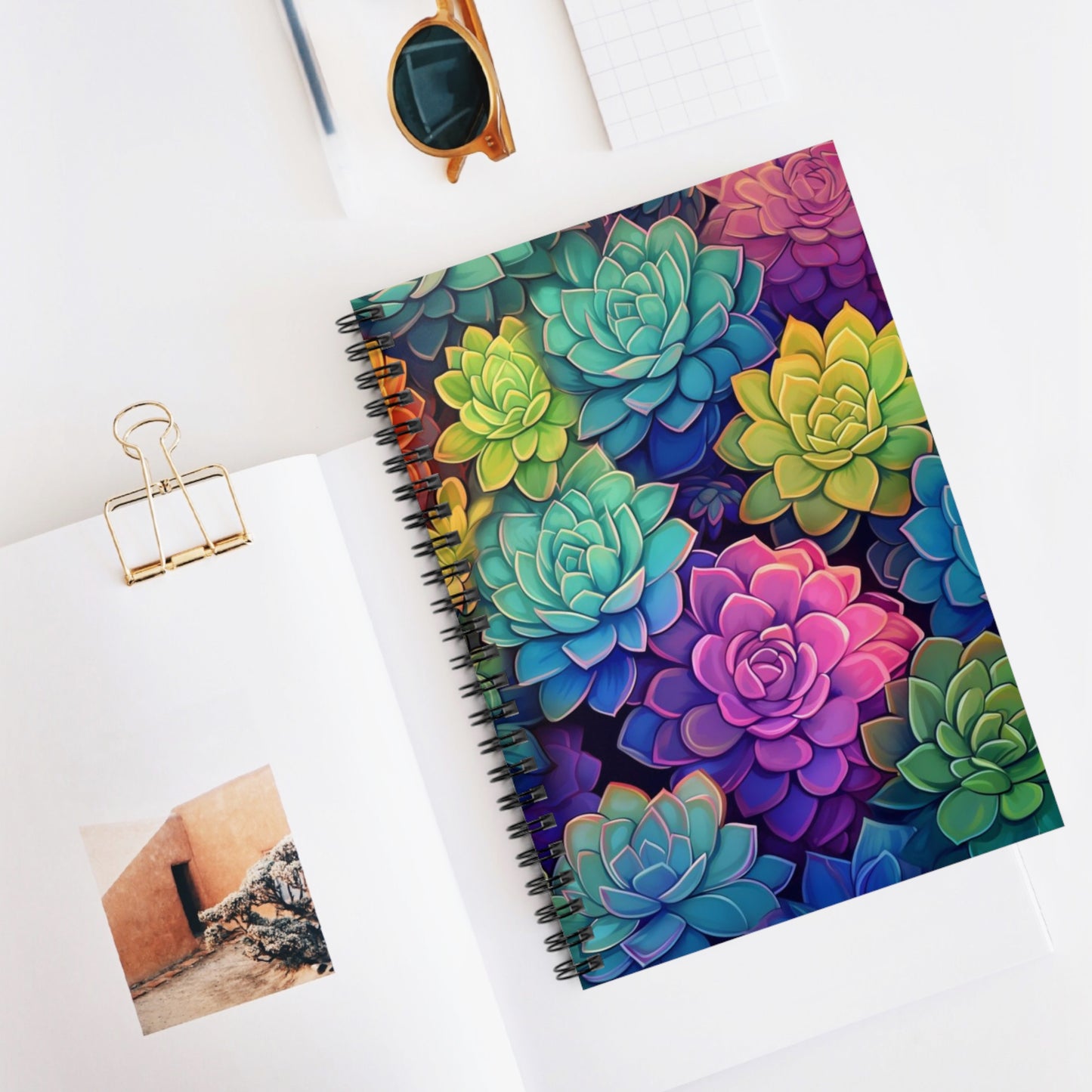 Succulent Oasis: Beautiful Spiral Journal