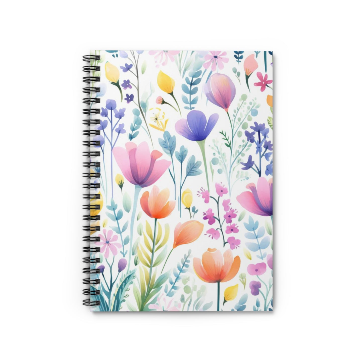 Flower Fantasy: Colorful Floral Design Spiral Journal