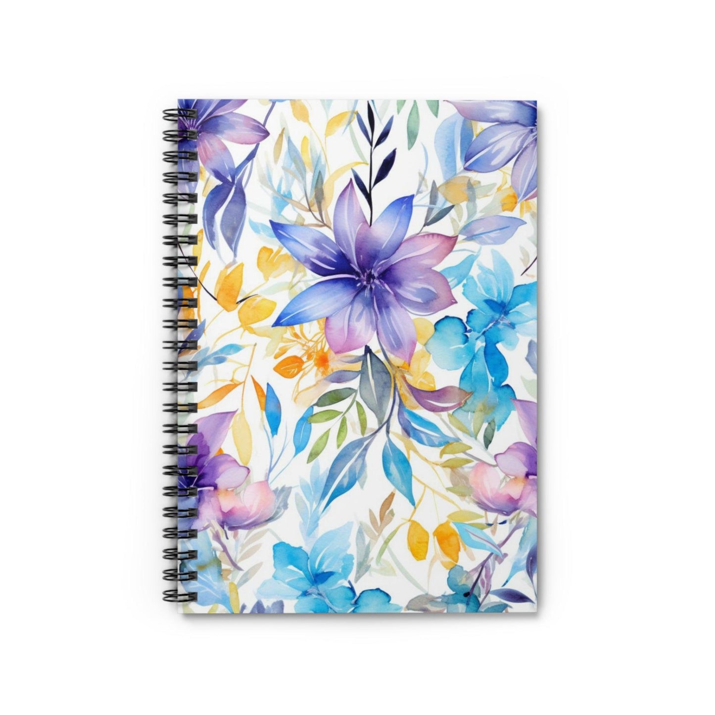 Ruled Line Watercolor Floral Notebook for Stylish Organization - Texts and Threads