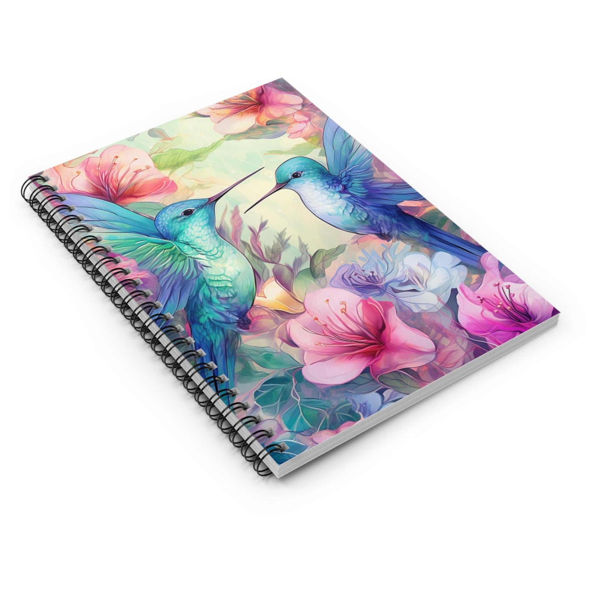 Ruled Line Beautiful Hummingbird-Themed Spiral Notebook - Texts and Threads