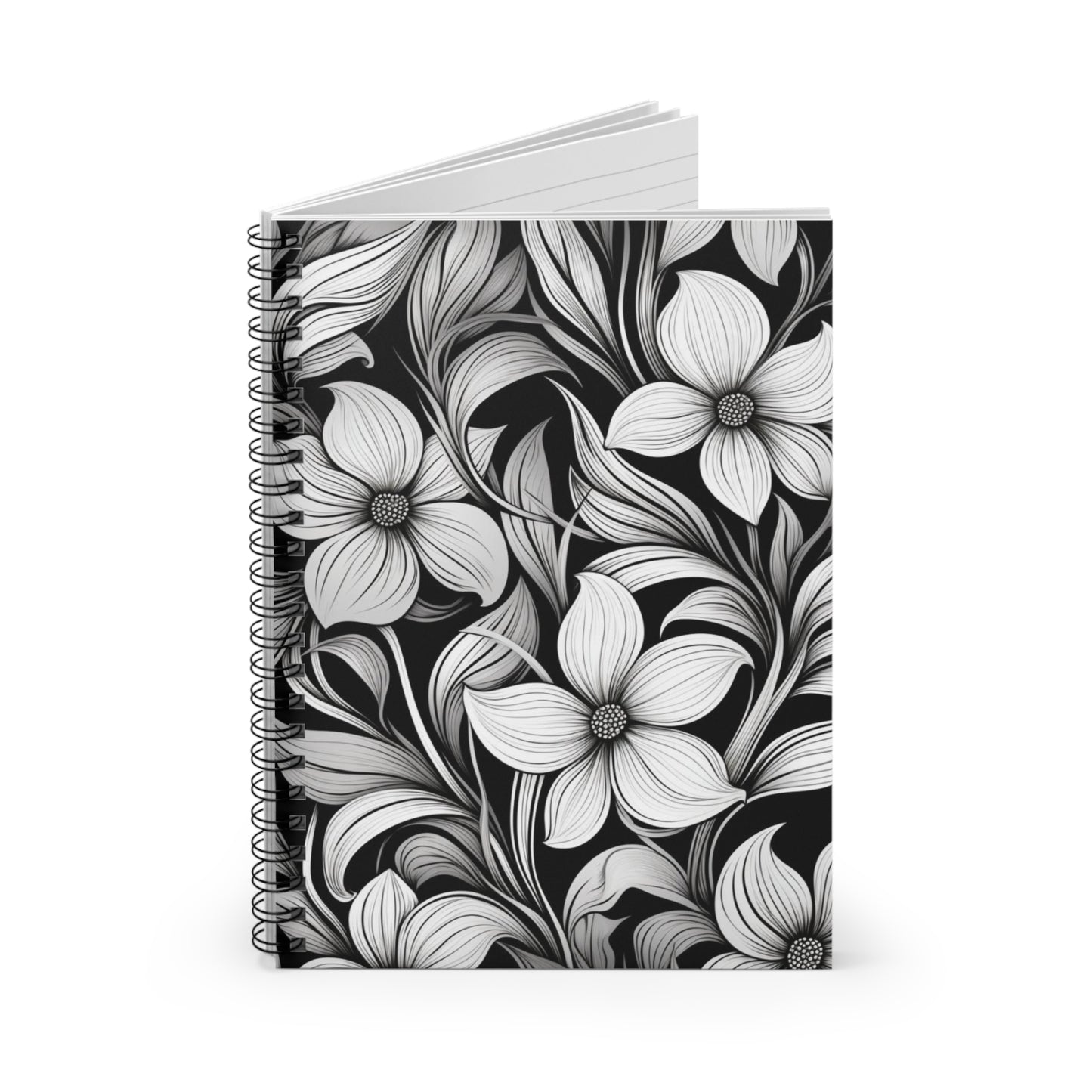 Monochrome Elegance: Black and White Floral Design Journal