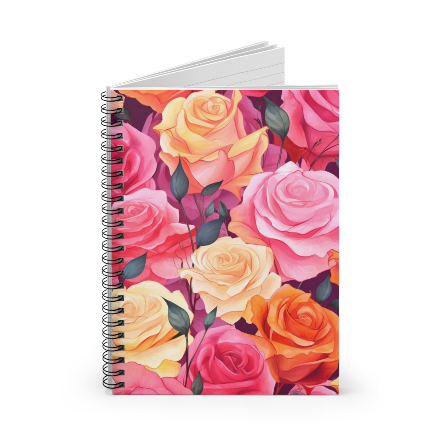 Rose Enchantment: Beautiful Floral Spiral Notebook