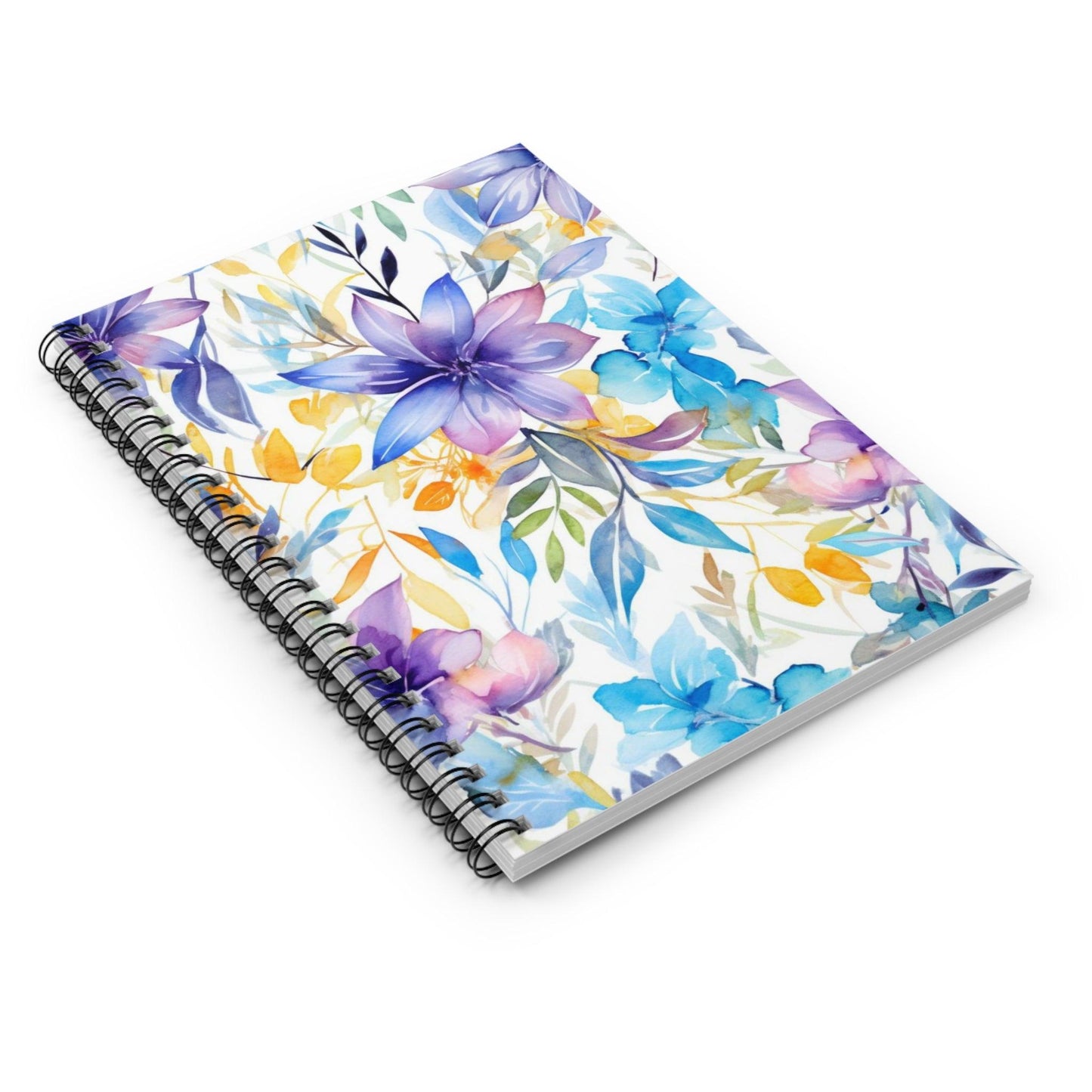 Ruled Line Watercolor Floral Notebook for Stylish Organization - Texts and Threads