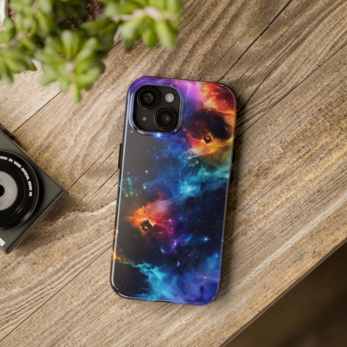 Watercolor Marble Galaxy & Stars Impact-Resistant Phone Case