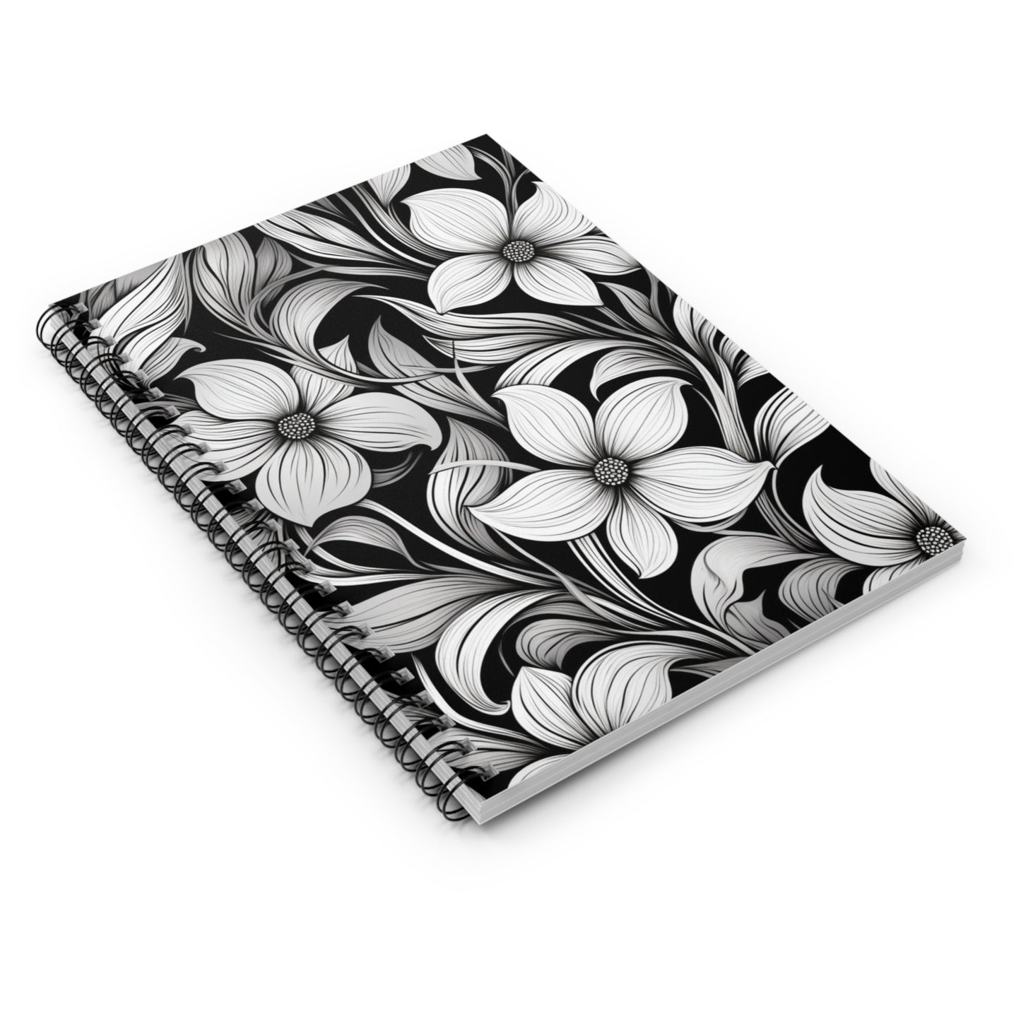 Monochrome Elegance: Black and White Floral Design Journal