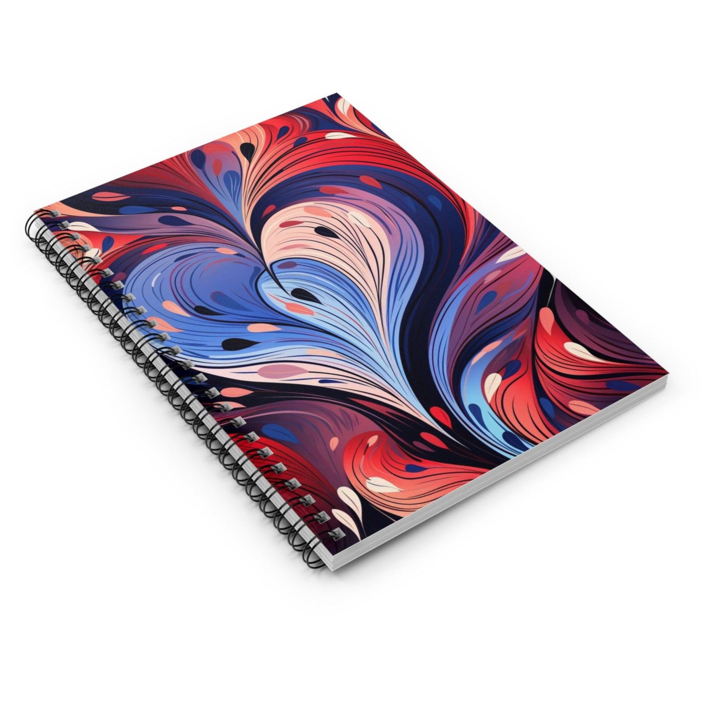 Ruled Line Stylish Heart Pattern Spiral Notebook for Students and Professionals - Texts and Threads