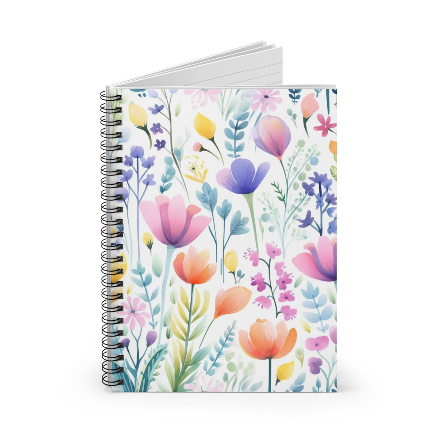 Flower Fantasy: Colorful Floral Design Spiral Journal