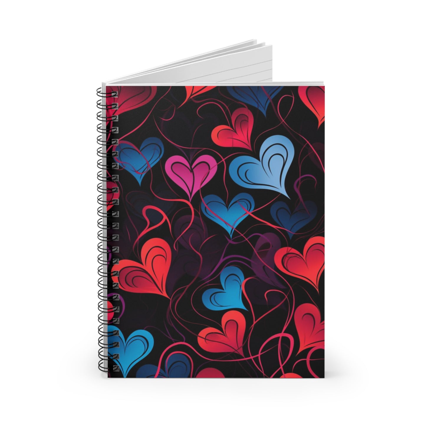 Geometric Hearts: Modern Abstract Heart Spiral Journal