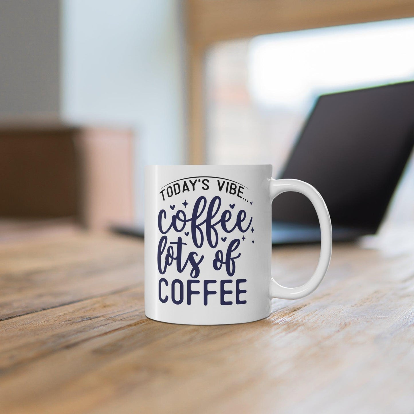 Never Too Much: 'Coffee, Lots of Coffee' Humor Mug - Texts and Threads