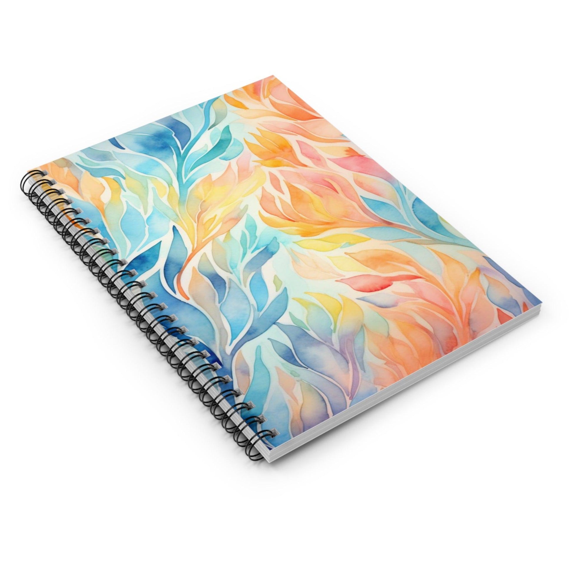 Ruled Line Floral Spiral Notebook for Artistic Inspiration - Texts and Threads