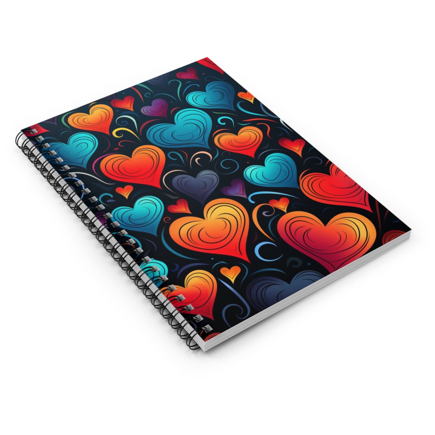 Whimsical Hearts: Abstract Heart Shape Spiral Journal