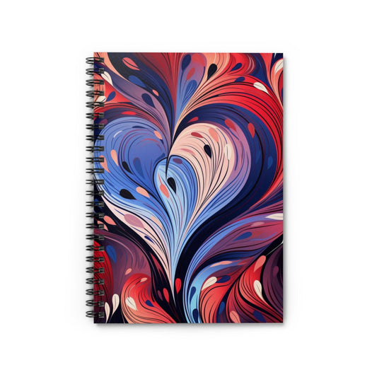 Ruled Line Stylish Heart Pattern Spiral Notebook for Students and Professionals - Texts and Threads