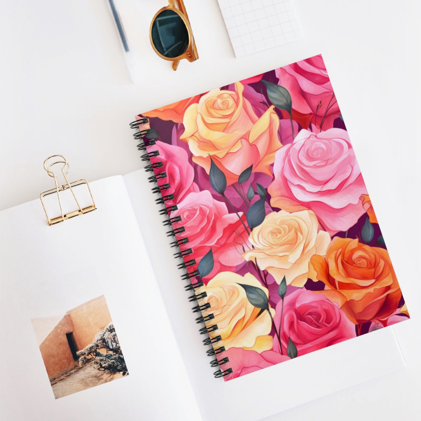 Rose Enchantment: Beautiful Floral Spiral Notebook