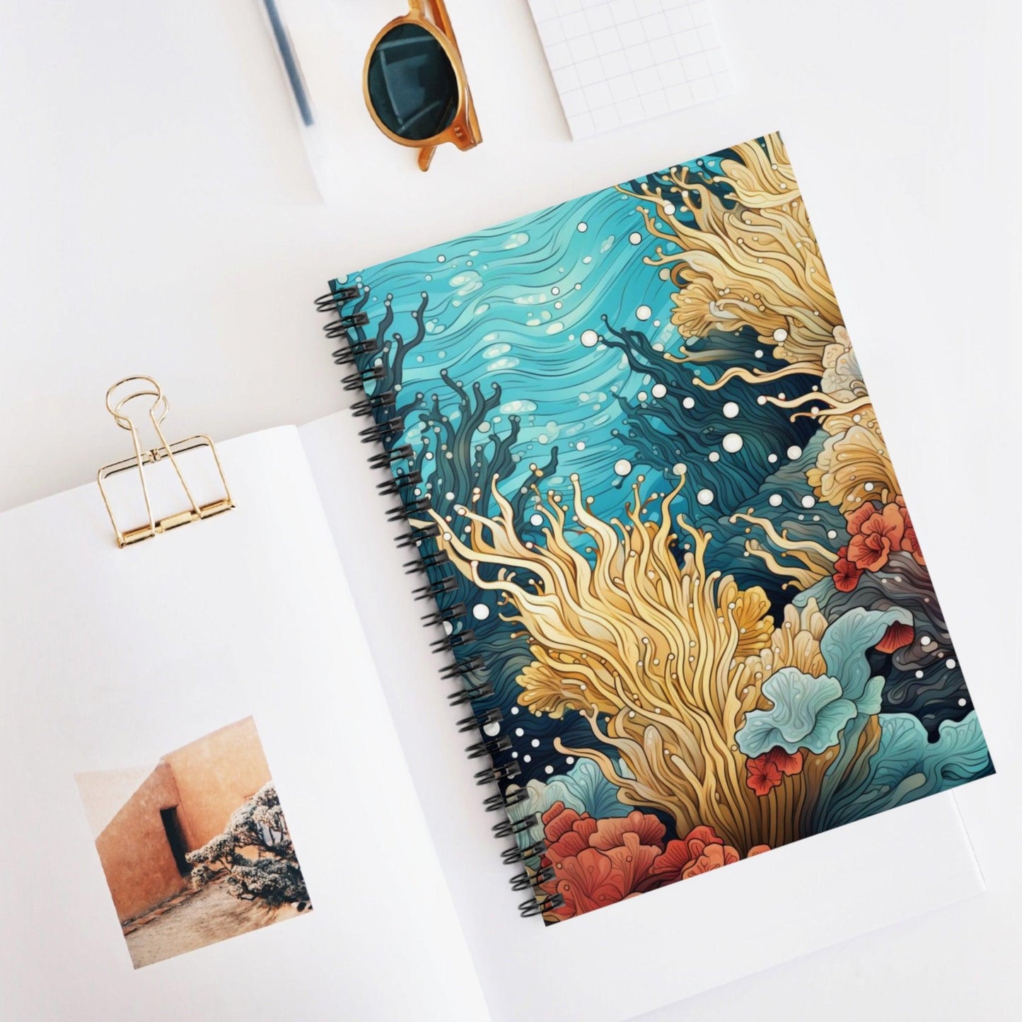 Ruled Line Exquisite Sea Life Notebook for Marine Enthusiasts - Texts and Threads