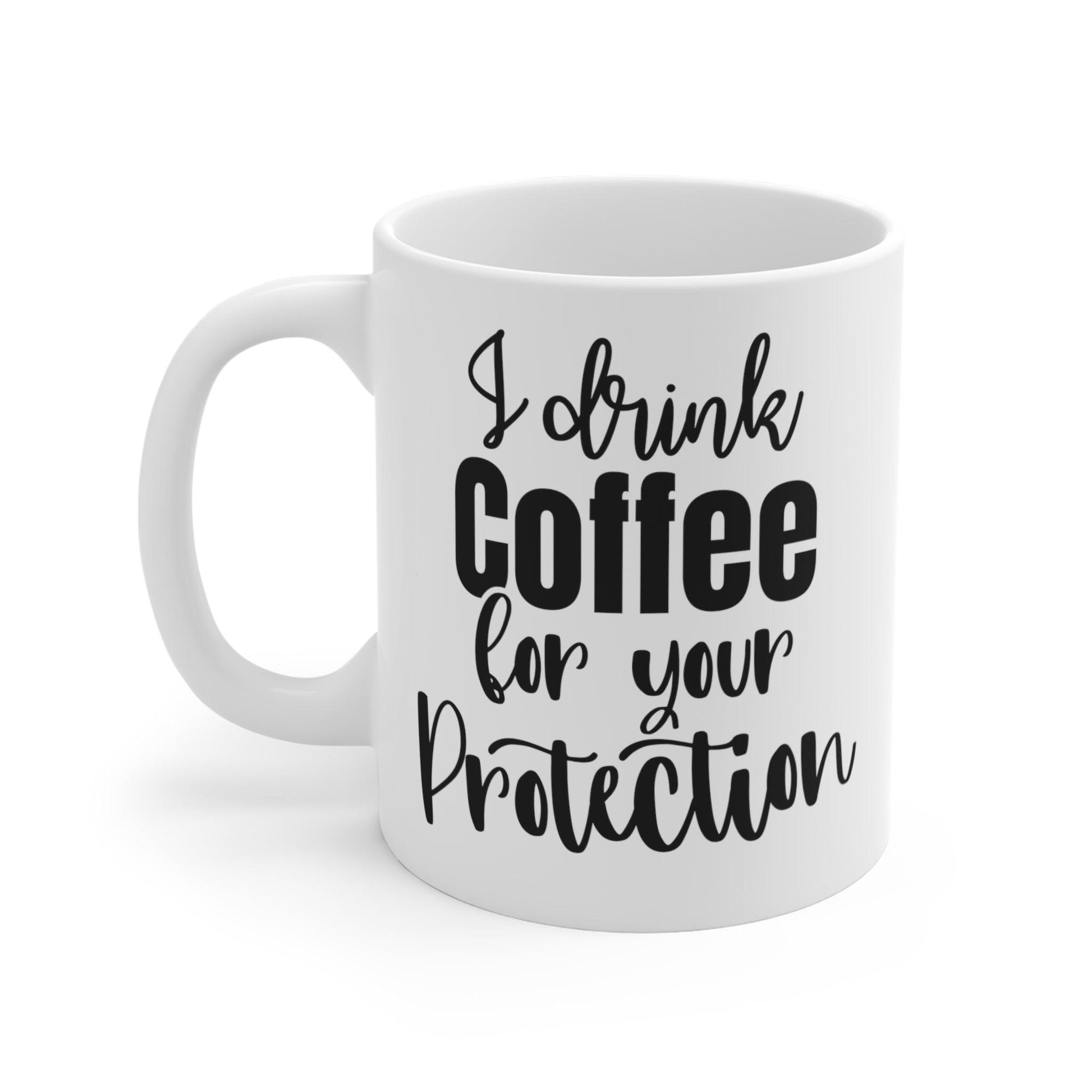 Savior Sips: Protective Coffee Humor Mug - Texts and Threads