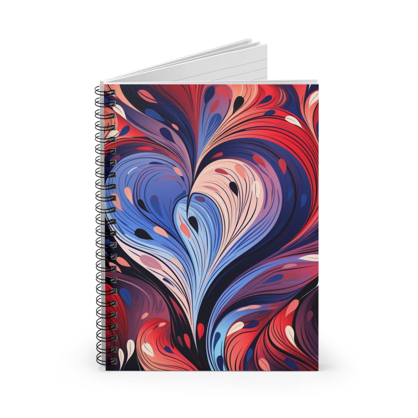 Ruled Line Stylish Heart Pattern Spiral Notebook for Students and Professionals - Texts and Threads