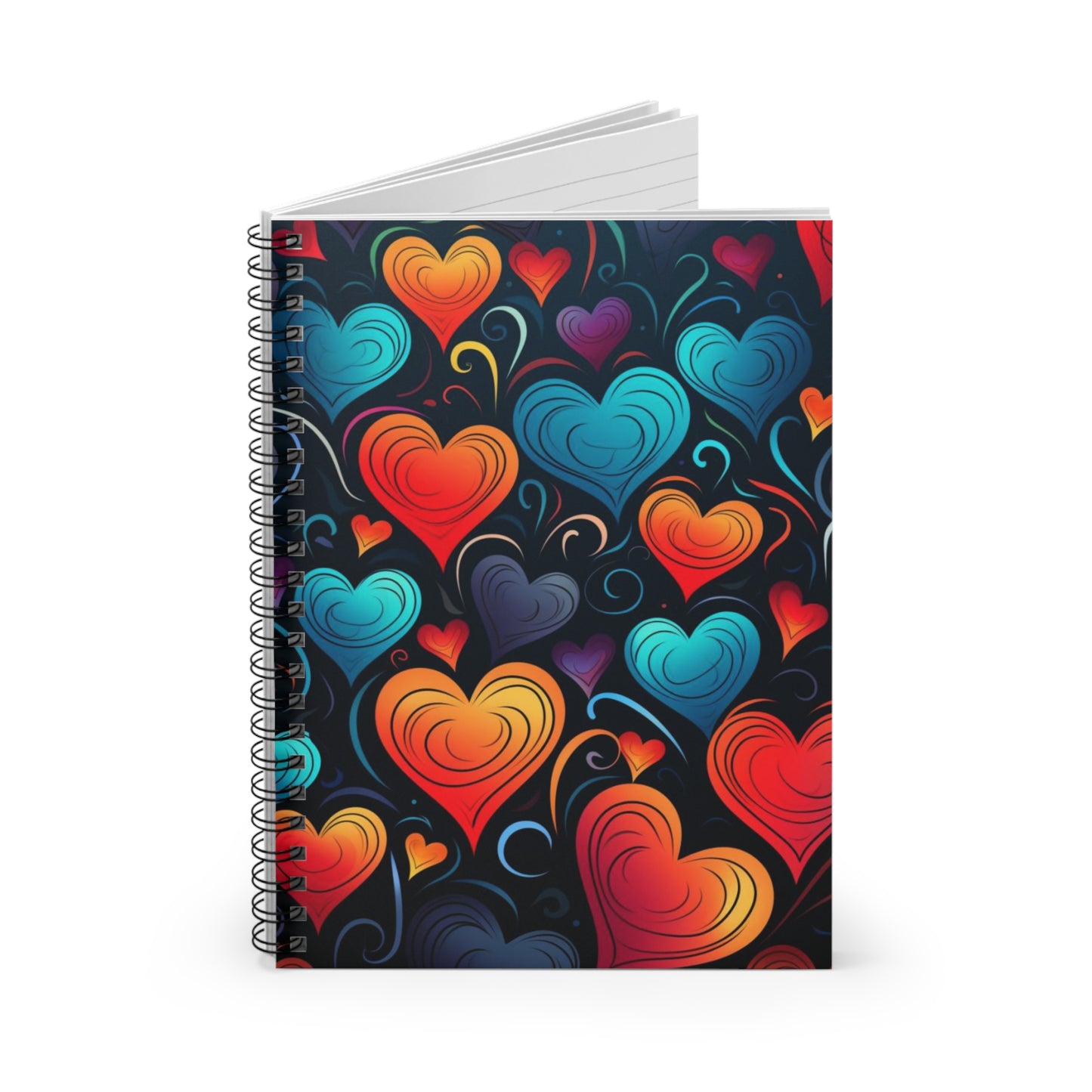 Whimsical Hearts: Abstract Heart Shape Spiral Journal