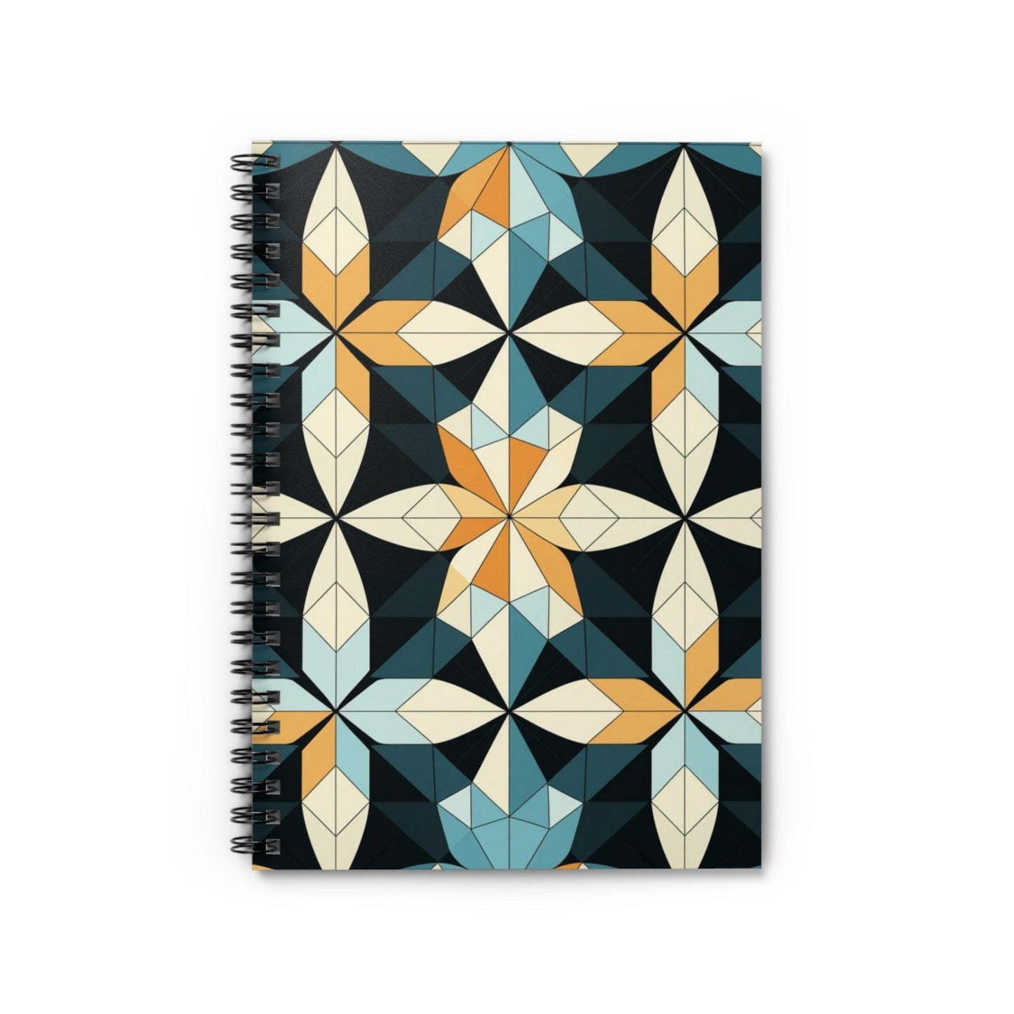 Ruled Line Chic Geometric Spiral Notebook for Organized Thoughts - Texts and Threads