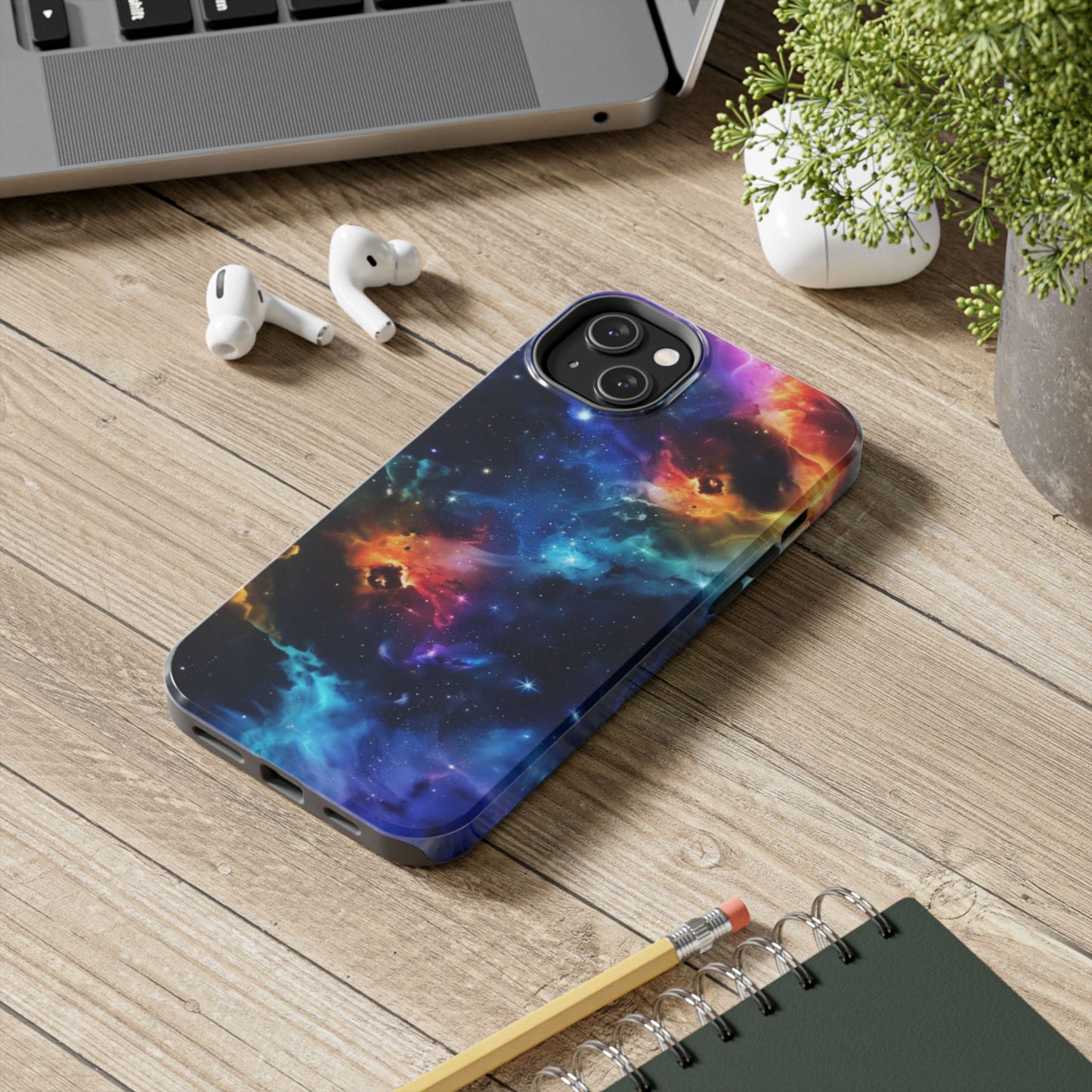 Watercolor Marble Galaxy & Stars Impact-Resistant Phone Case