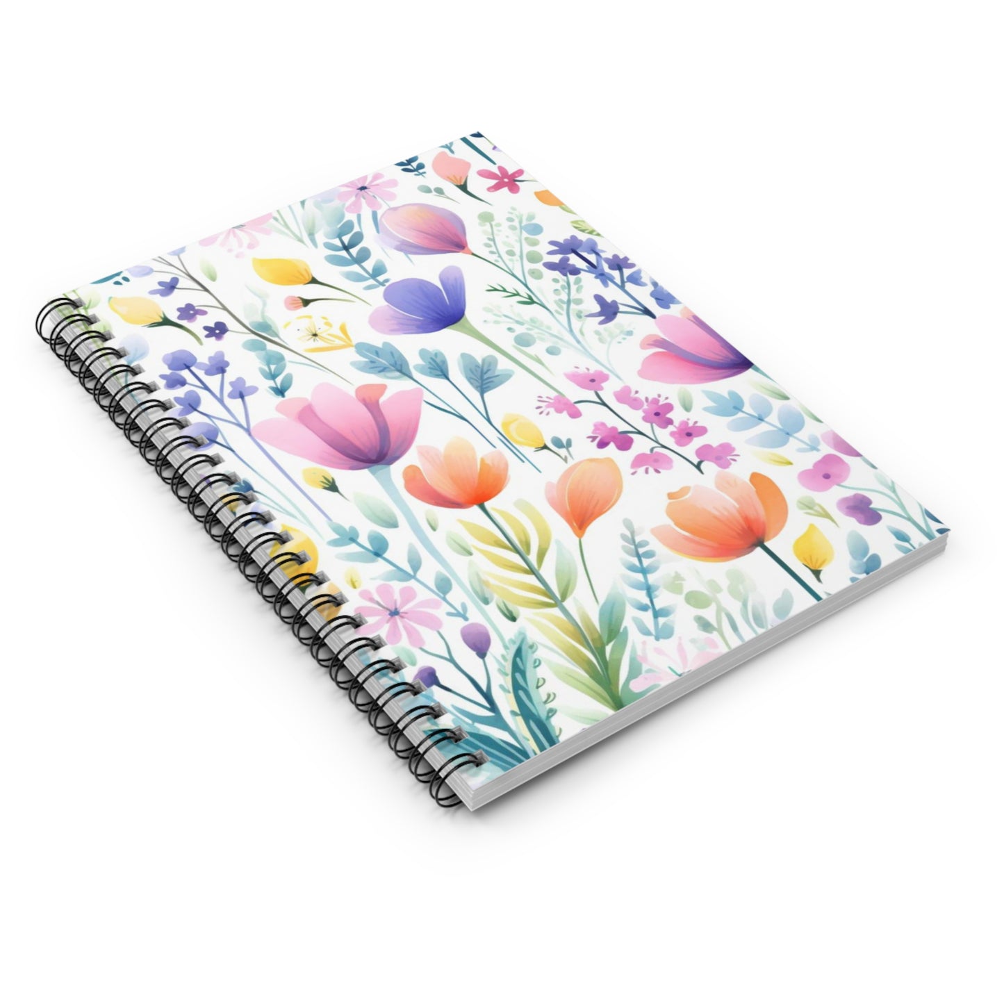 Flower Fantasy: Colorful Floral Design Spiral Journal