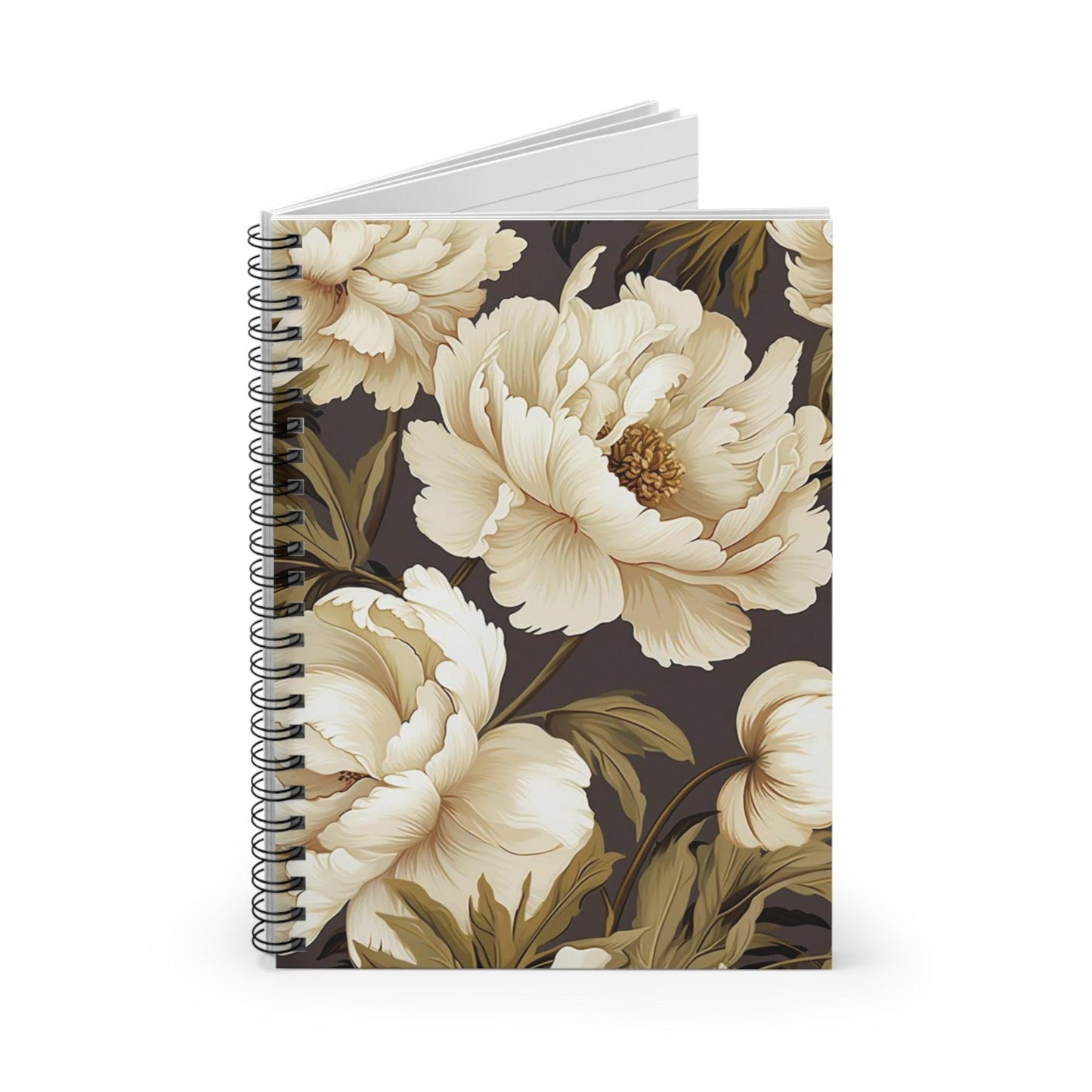 Ruled Line Vibrant Flower Spiral Notebook for Motivation - Texts and Threads