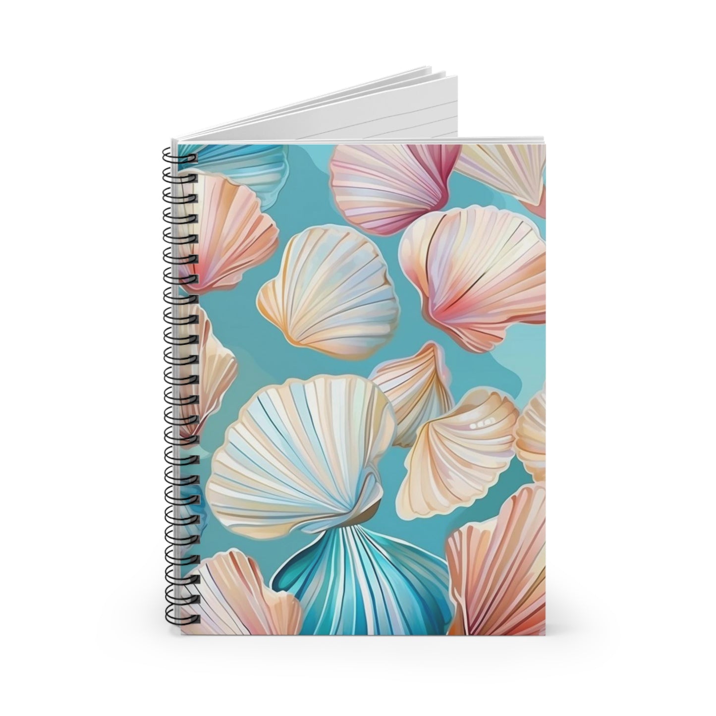 Coastal Charm: Seashell Design Spiral Notebook